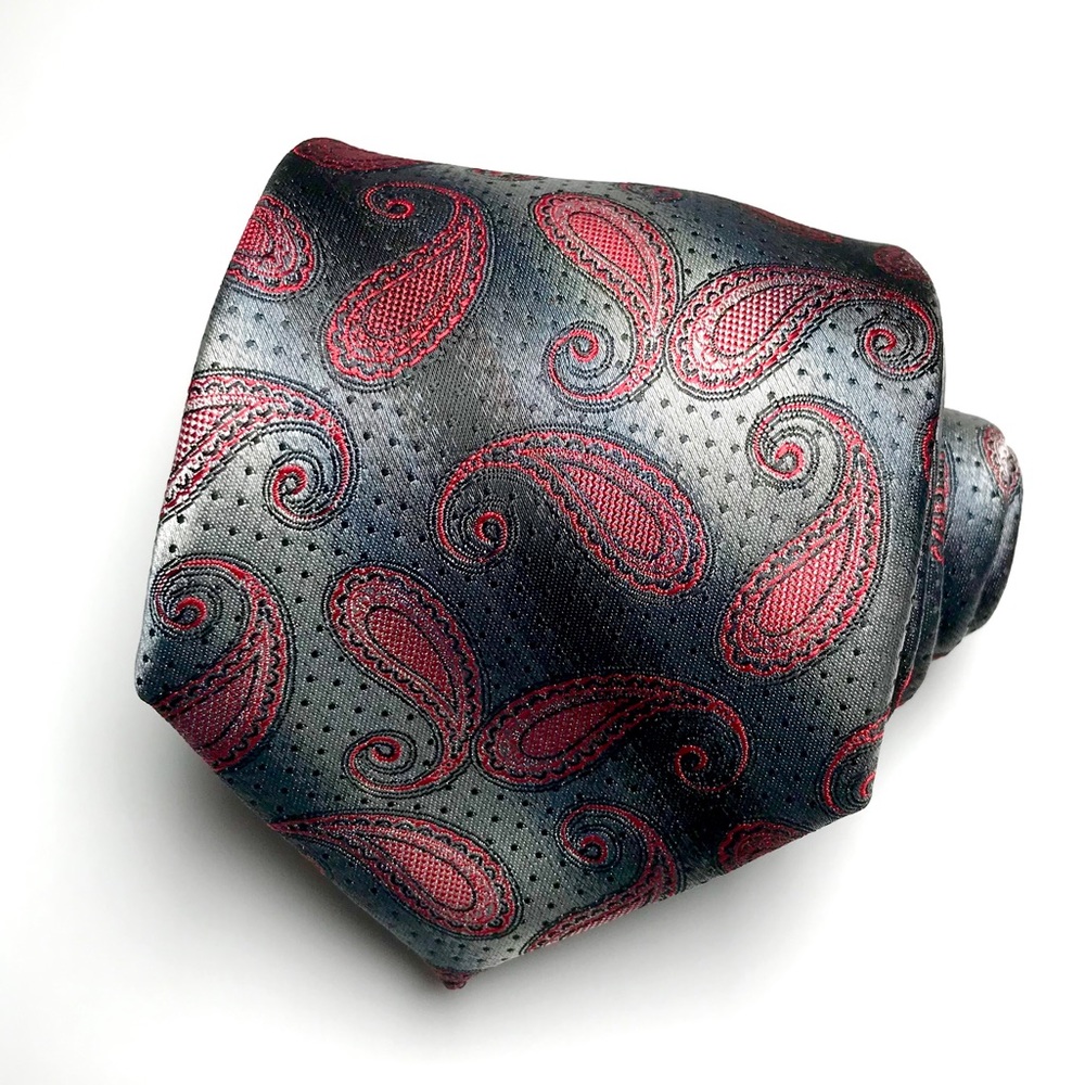 Alexander Julian Red &Gray Paisley Tie